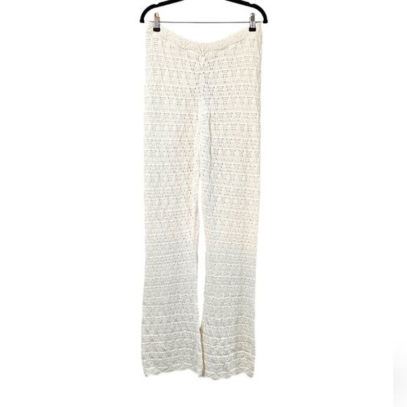 NWT WAYF BRB Pointelle Flare Leg Pants Size L - Picture 2 of 10